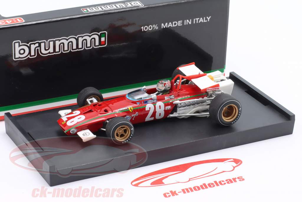 Ignazio Giunti Ferrari 312B #28 4th Belgium GP Formula 1 1970 with driver figure 1:43 Brumm
