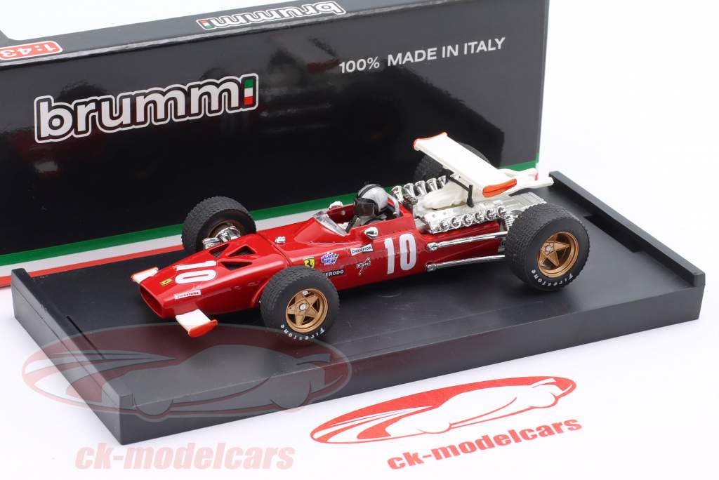 Pedro Rodriguez Ferrari 312 F1 #10 Itália GP fórmula 1 1969 com figura do motorista 1:43 Brumm
