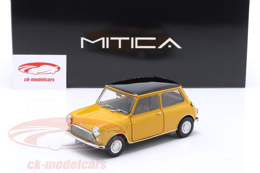 Mini Cooper MK1 Baujahr 1966 gelb, schwarz 1:18 Mitica