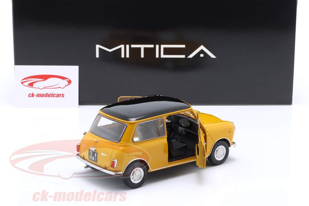 Mini Cooper MK1 Año de construcción 1966 amarillo, negro 1:18 Mitica