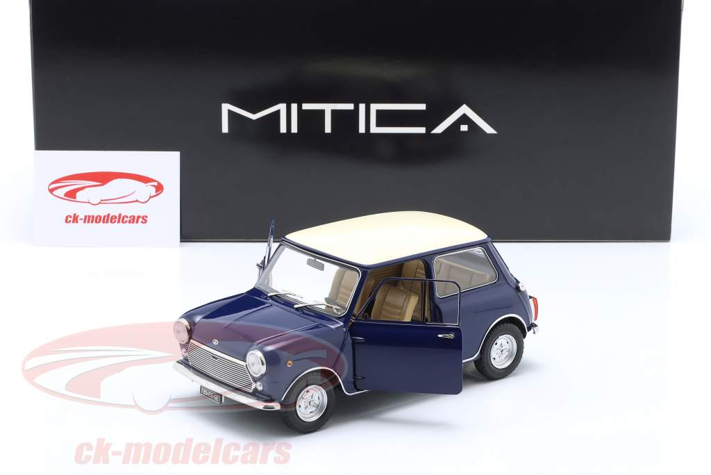 Mini Cooper MK2 Baujahr 1968 blau, beige 1:18 Mitica