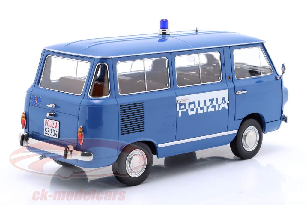Fiat 850 Familiare Polizia 建設年 1970 水色 1:18 Mitica