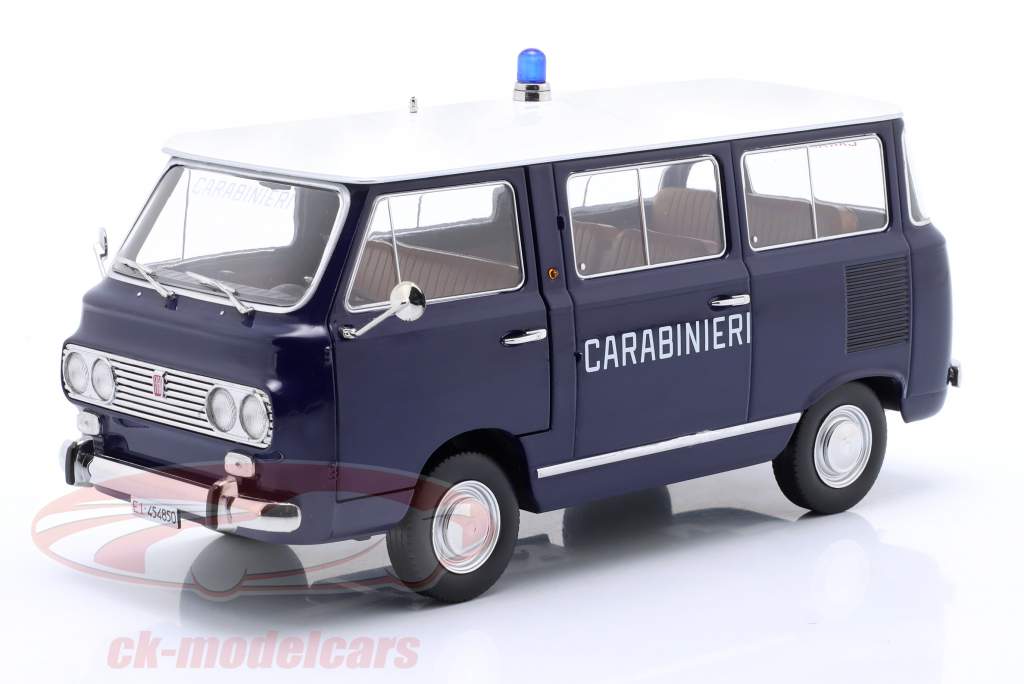 Fiat 850 Familiare Carabinieri Año de construcción 1970 azul, blanco 1:18 Mitica