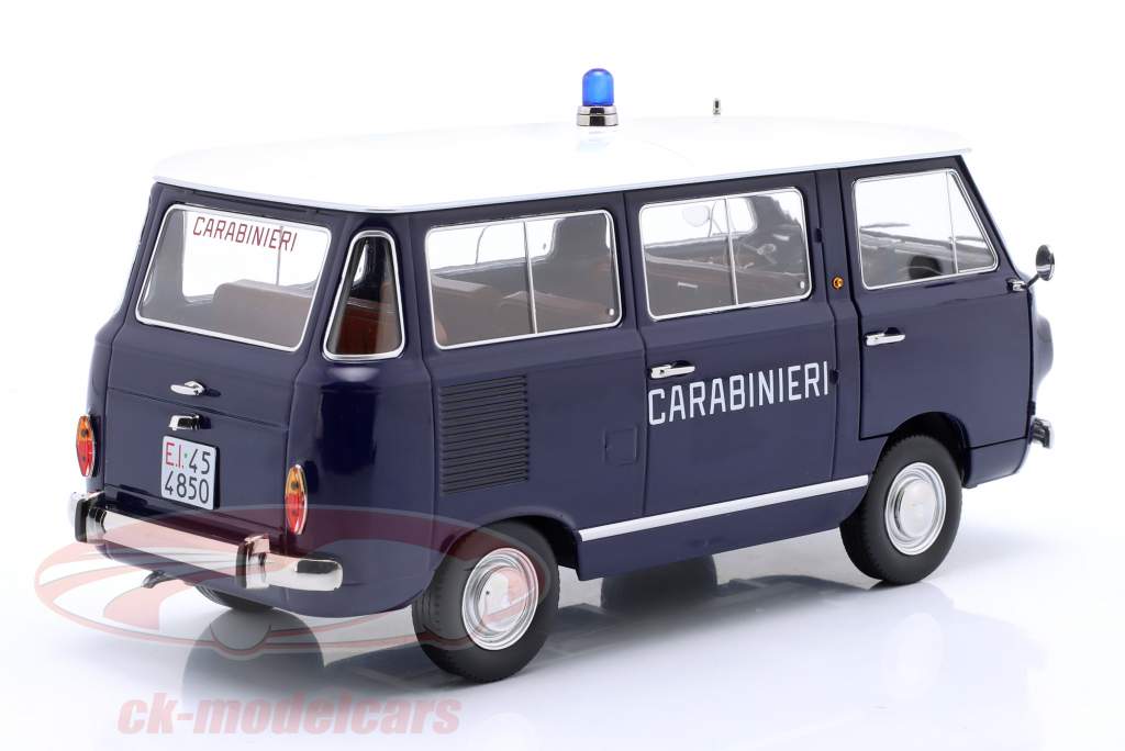 Fiat 850 Familiare Carabinieri Año de construcción 1970 azul, blanco 1:18 Mitica