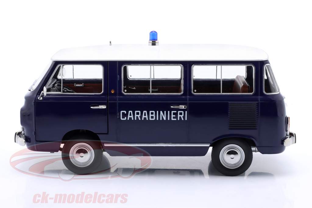 Fiat 850 Familiare Carabinieri Año de construcción 1970 azul, blanco 1:18 Mitica