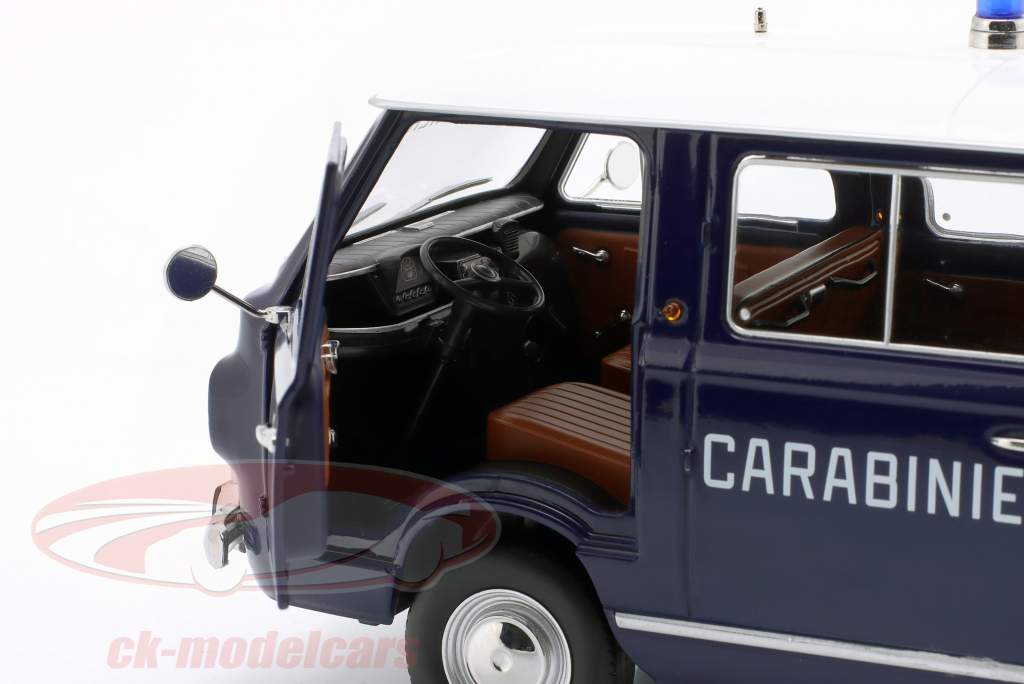 Fiat 850 Familiare Carabinieri Año de construcción 1970 azul, blanco 1:18 Mitica