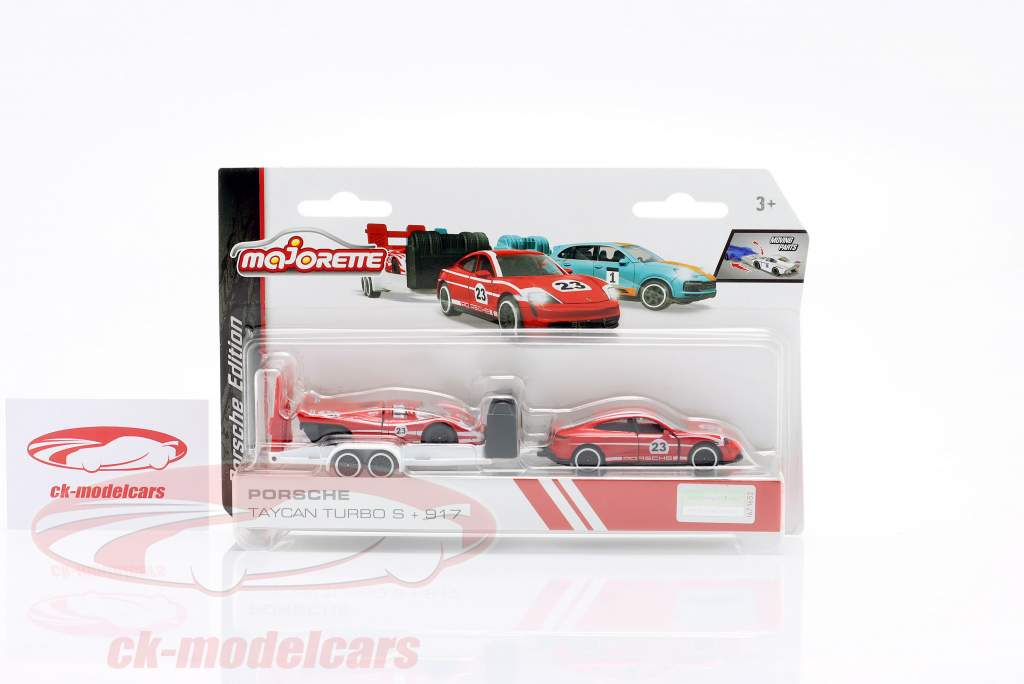 Majorette 1:64 3-Car Racing Set: Porsche Taycan Turbo S