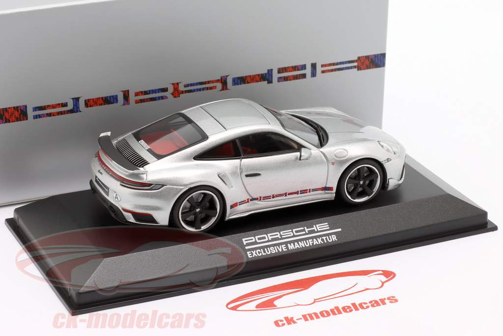 Porsche 911 First Turbo richiesta speciale Remasterd (992) argento metallico 1:43 Minichamps