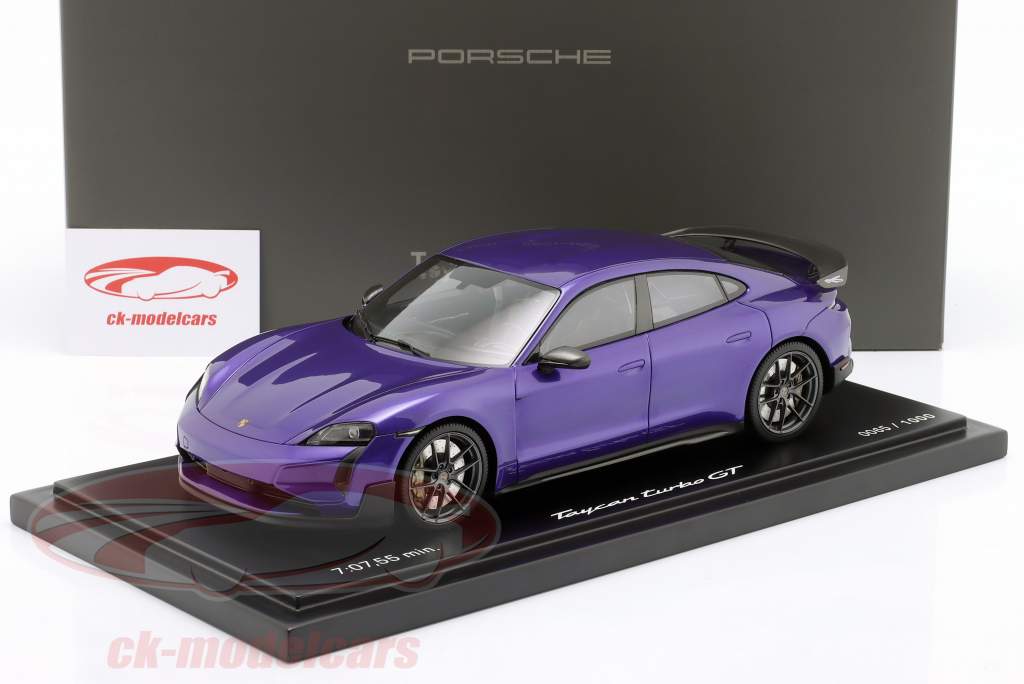 Porsche Taycan Turbo GT with Weissach package purple sky metallic 1:18 Minichamps