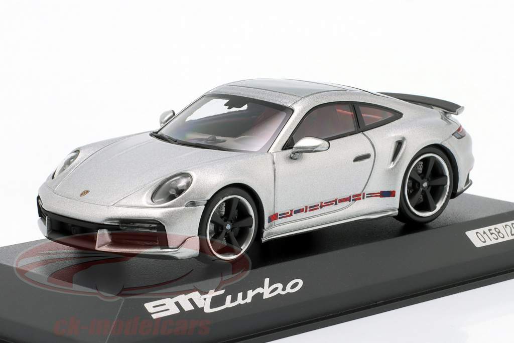 Porsche 911 First Turbo richiesta speciale Remasterd (992) argento metallico 1:43 Minichamps