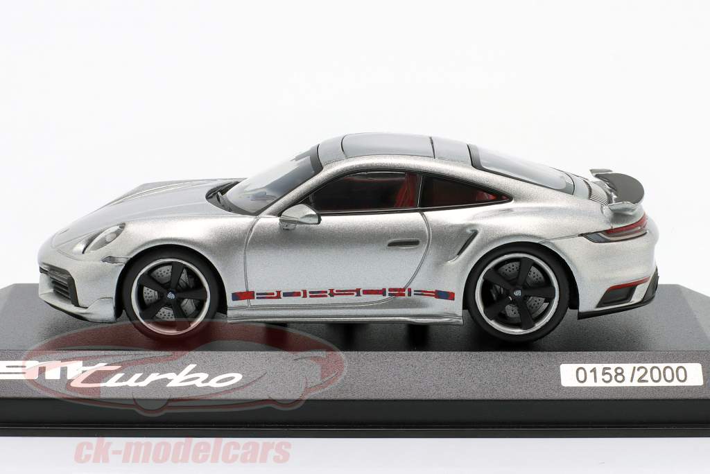 Porsche 911 First Turbo richiesta speciale Remasterd (992) argento metallico 1:43 Minichamps