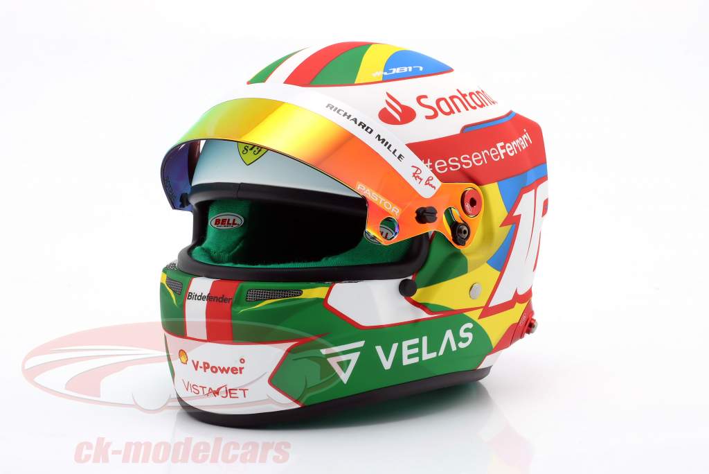 Charles Leclerc Scuderia Ferrari # 4e Braziliaans GP formule 1 2022 helm 1:2 Bell