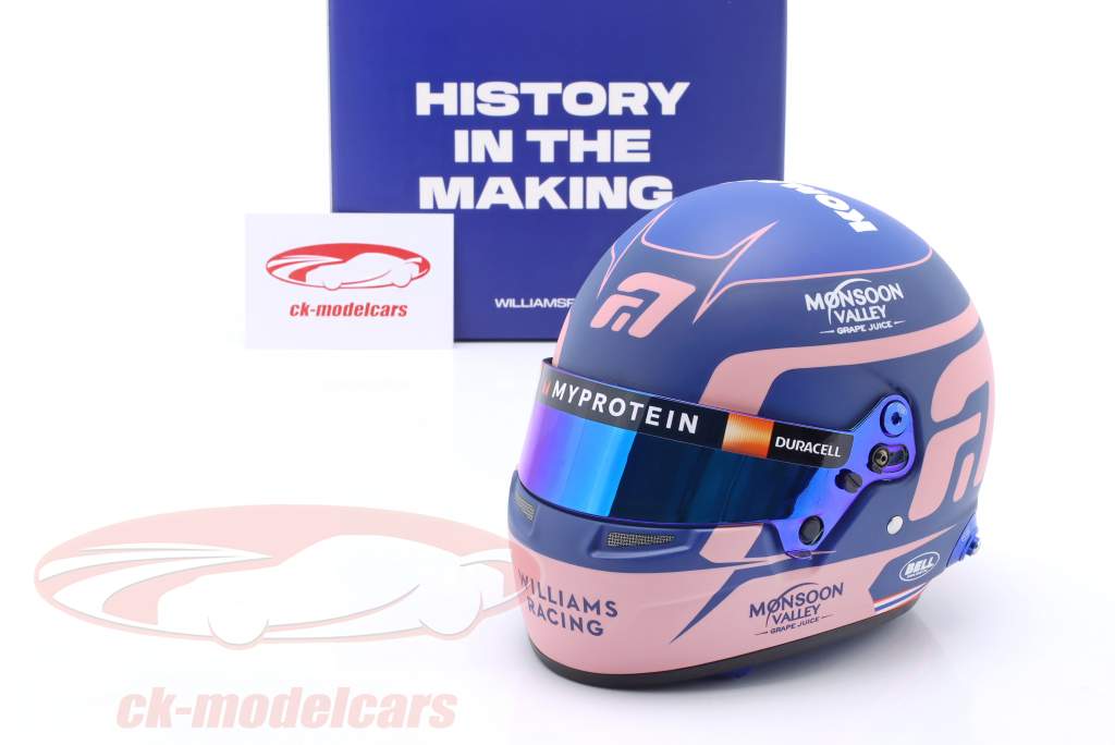 Alexander Albon #23 Williams Racing formel 1 2024 hjelm 1:2 Bell