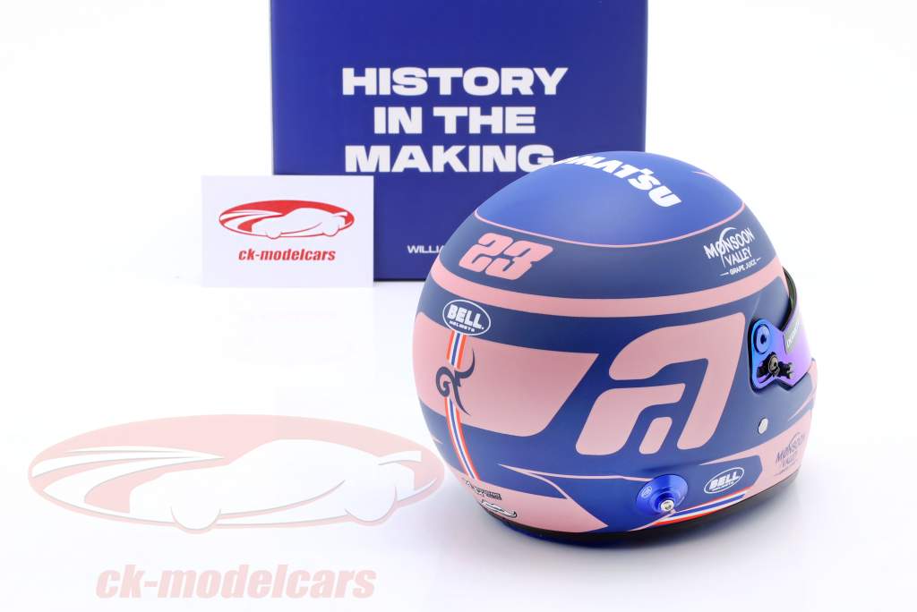 Alexander Albon #23 Williams Racing formel 1 2024 hjelm 1:2 Bell