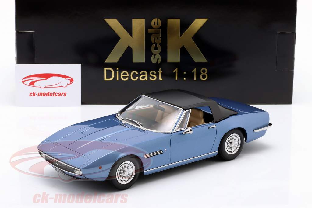 Maserati Ghibli Spider ano de construção 1970 azul claro metálico 1:18 KK-Scale