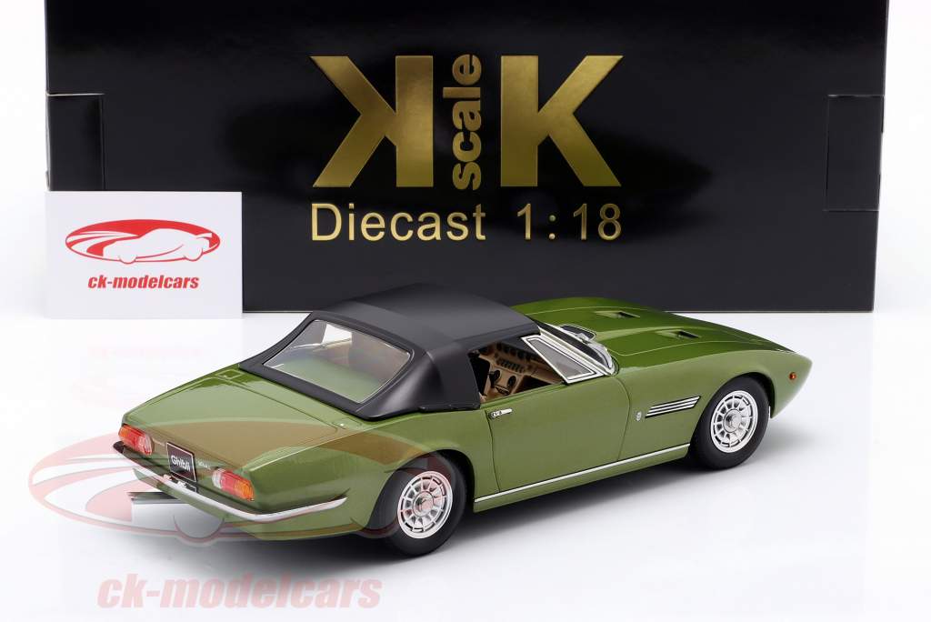 Maserati Ghibli Spider year 1970 light green metallic 1:18 KK-Scale