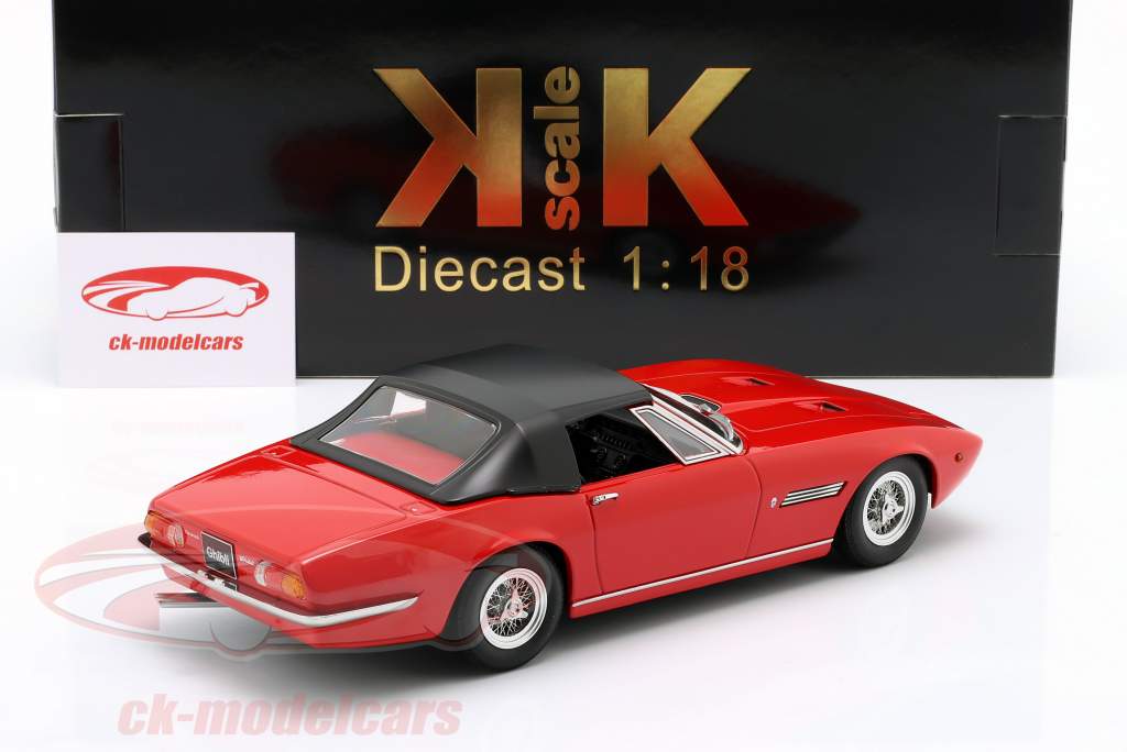 Maserati Ghibli Spider bouwjaar 1970 rood 1:18 KK-Scale