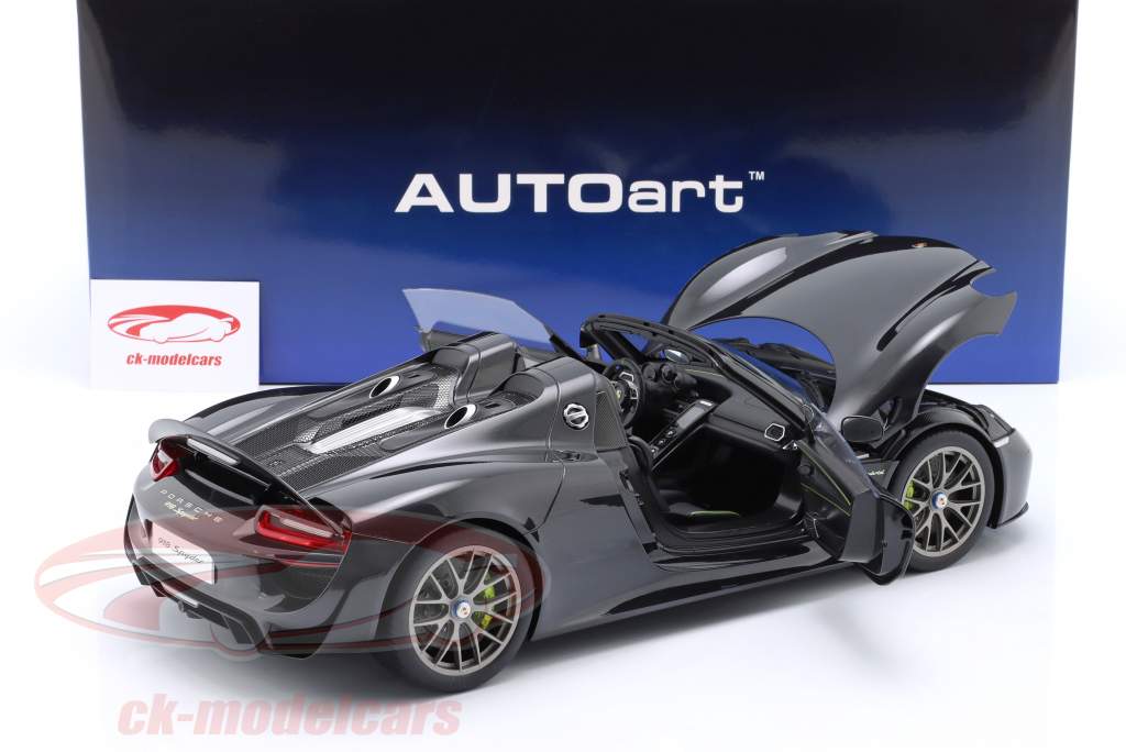 Porsche 918 Spyder Weissach Package 2013 black metallic 1:12 AUTOart