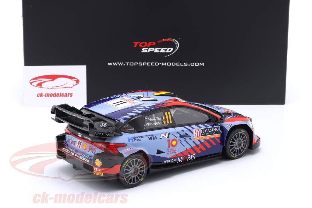 Hyundai i20 N Rally1 Hybrid #11 vincitore Rallye Monte Carlo 2024 Neuville, Wydaeghe 1:18 TrueScale