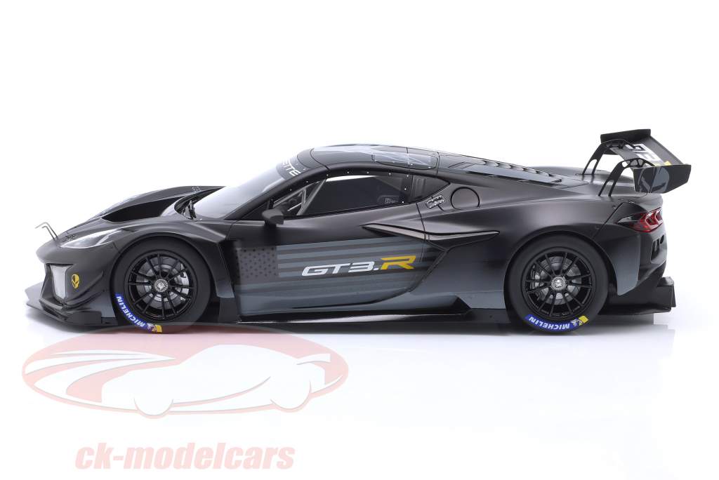 Chevrolet Corvette Z06 GT3.R Test Car Road America 2023 nero 1:18 TrueScale