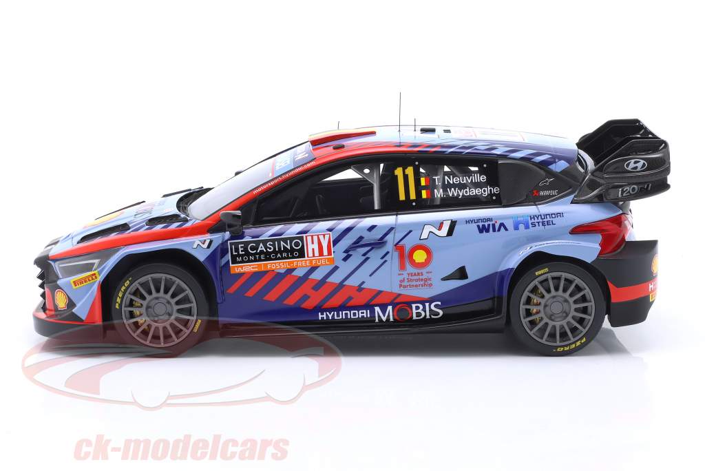 Hyundai i20 N Rally1 Hybrid #11 vincitore Rallye Monte Carlo 2024 Neuville, Wydaeghe 1:18 TrueScale