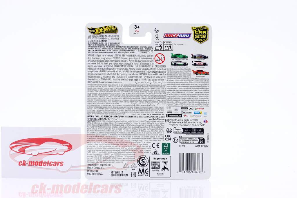 Bentley Continental GT3 год постройки 2018 белый / зеленый 1:64 HotWheels