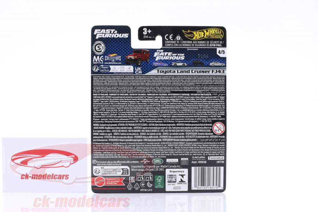 Toyota Land Cruiser FJ43 rosso / bianco 1:64 HotWheels