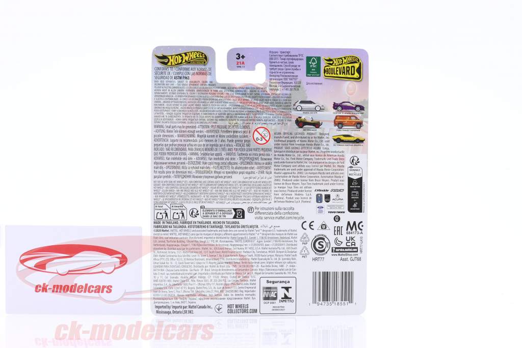 Honda Acura Integra GSR year 2001 purple 1:64 HotWheels