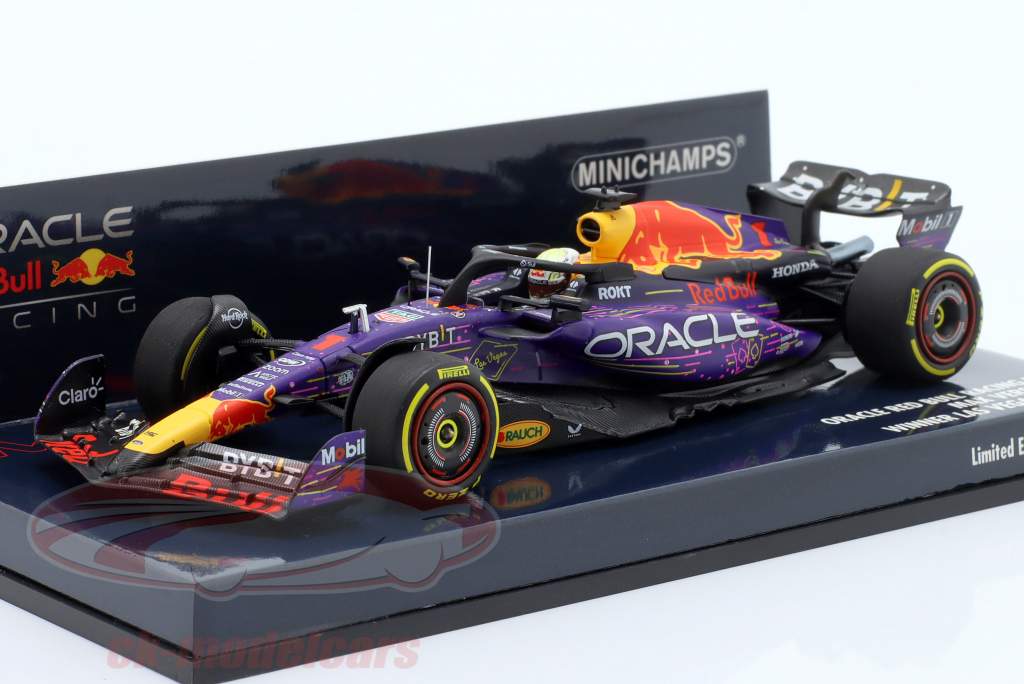 Max Verstappen Red Bull RB19 #1 ganhador Las Vegas GP fórmula 1 campeão mundial 2023 1:43 Minichamps