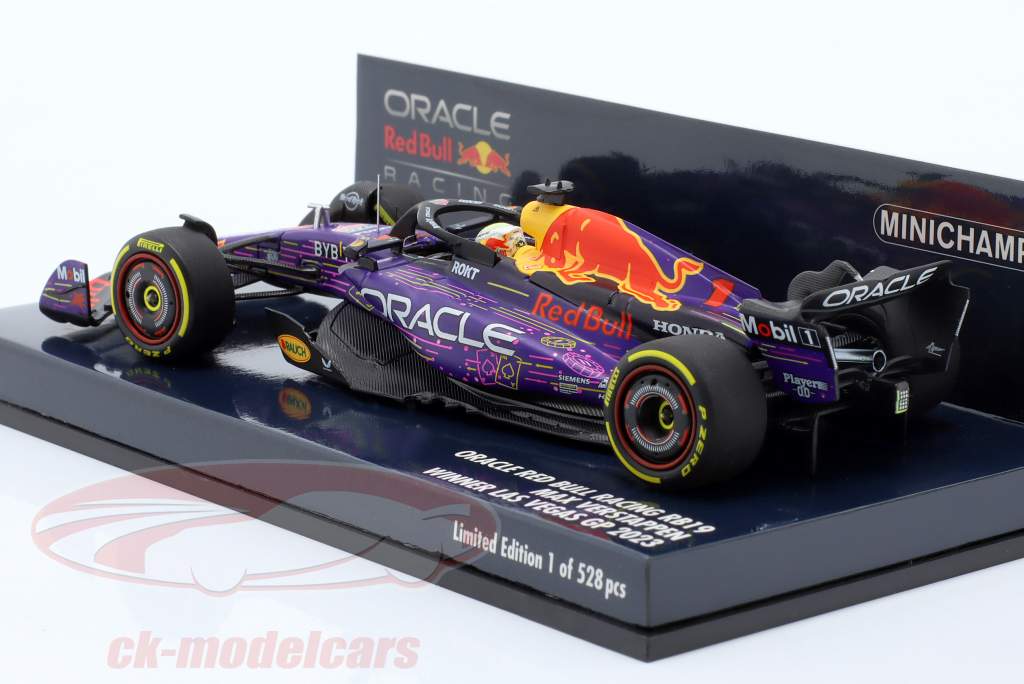 Max Verstappen Red Bull RB19 #1 winnaar Las Vegas GP formule 1 wereldkampioen 2023 1:43 Minichamps