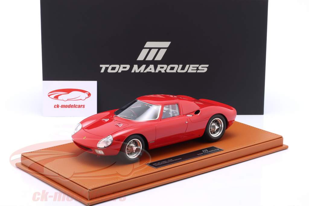 Ferrari 250 LM gadeversion byggeår 1965 rød 1:18 TopMarques