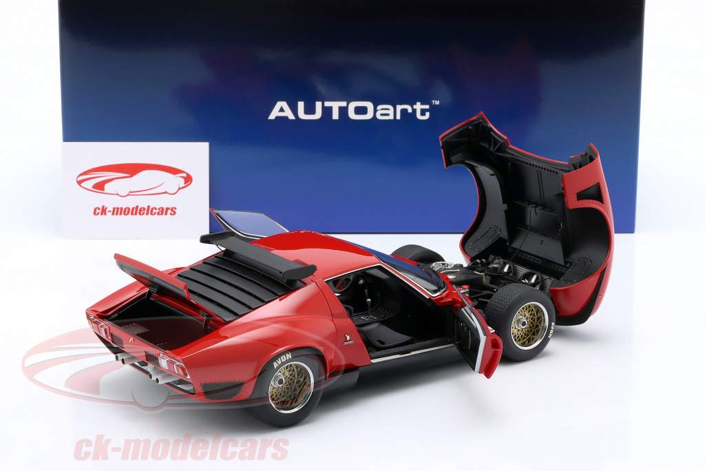 Lamborghini Miura Jota SVR byggeår 1968 rød 1:18 AUTOart