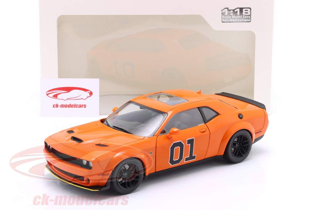 SOLIDO 1/18 チャレンジャーワイドボディ HAZARD Tribute Solido Dodge Challenger R/T Scat Pack Widebody No 01 Hazzard