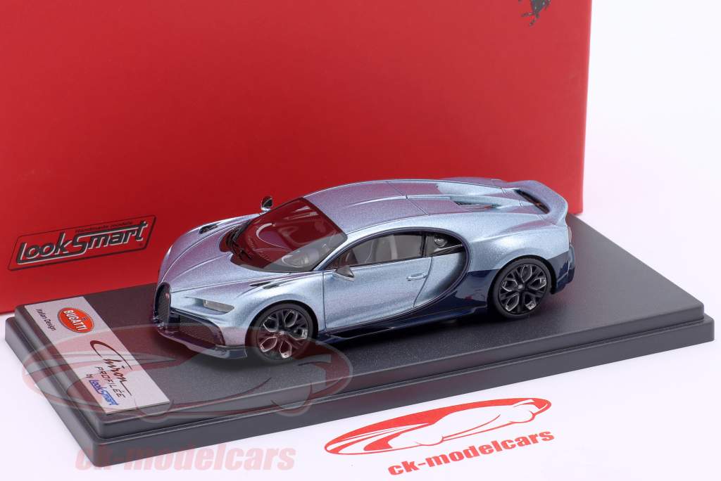 Bugatti Chiron Profilee year 2023 silver metallic / dark blue 1:43 LookSmart