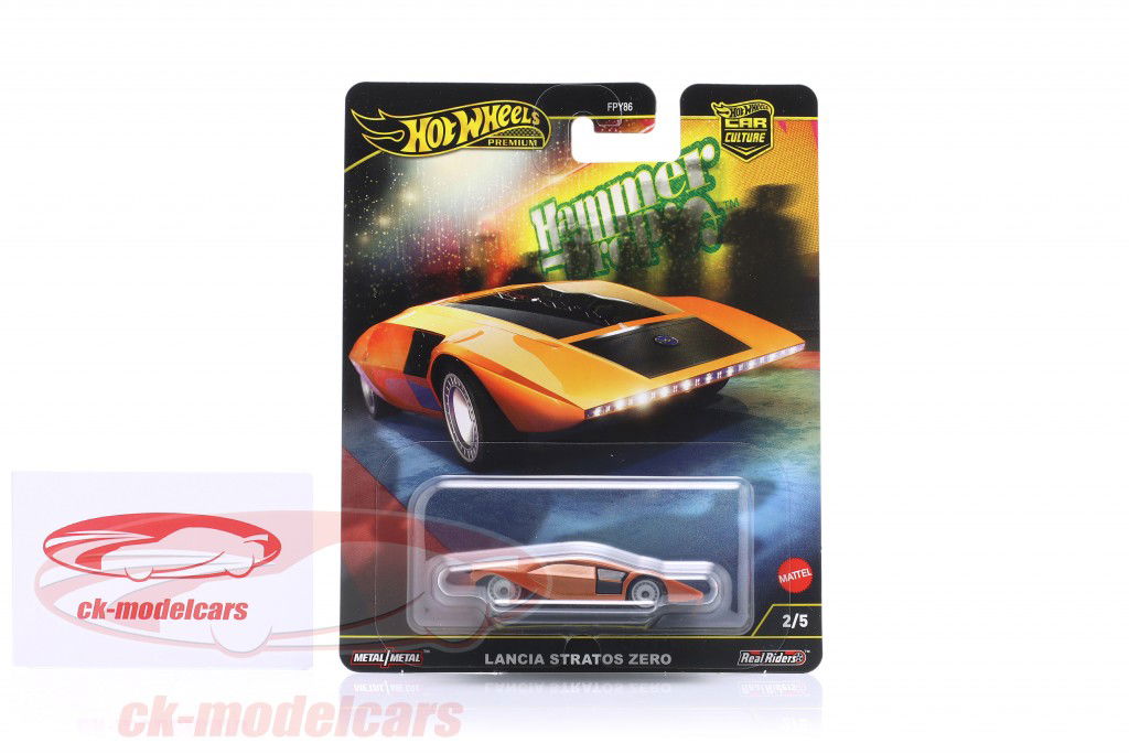 Lancia Stratos Zero Hammer Drop arancia / nero 1:64 HotWheels