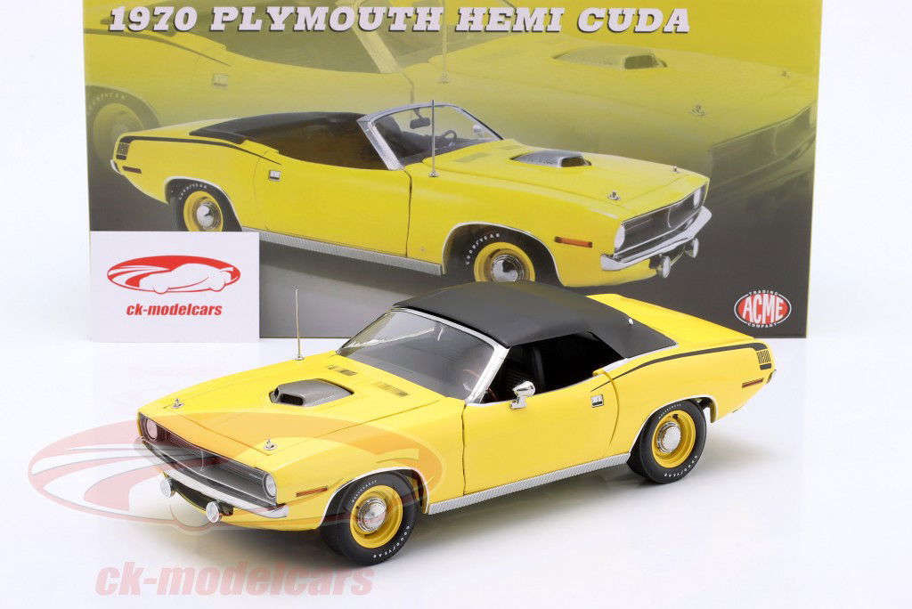 Plymouth Cuda Convertible ano de construção 1970 amarelo 1:18 GMP