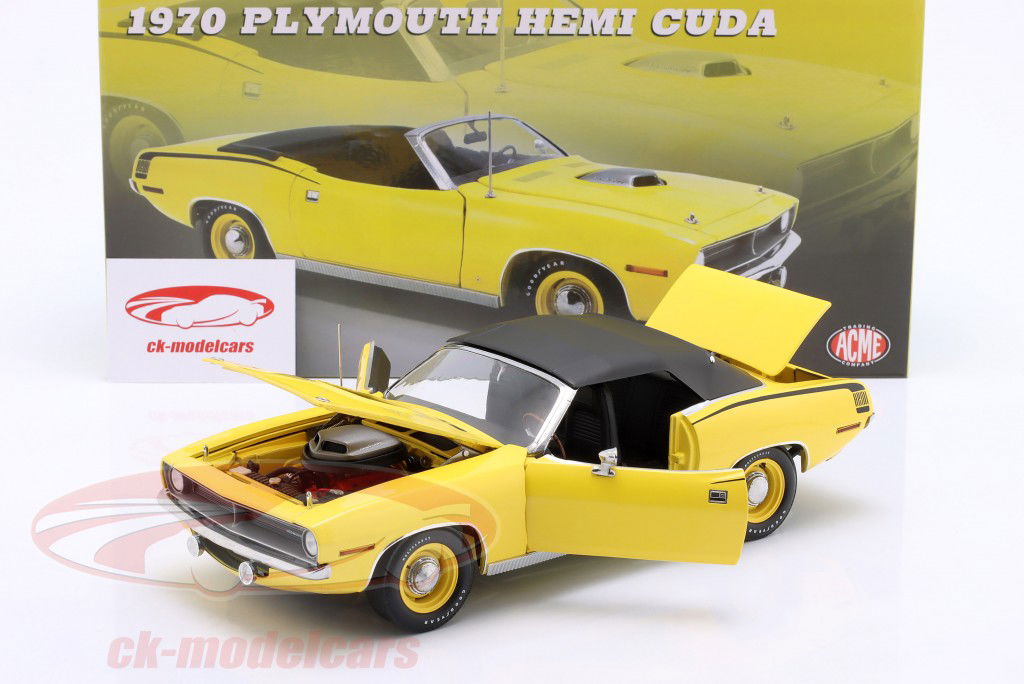 Plymouth Cuda Convertible ano de construção 1970 amarelo 1:18 GMP