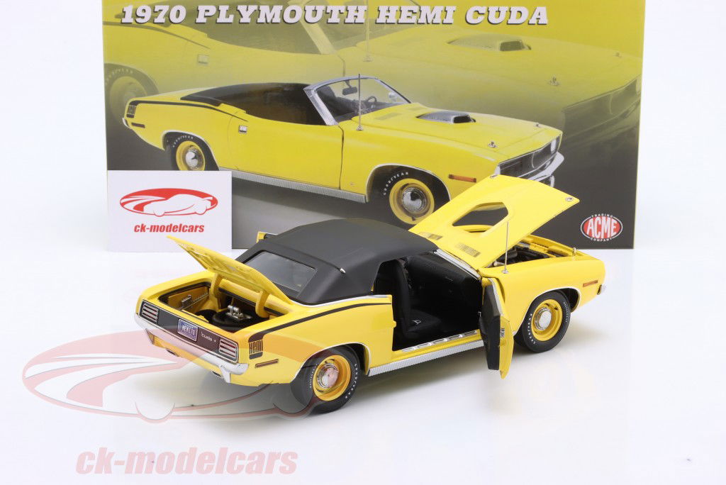 Plymouth Cuda Convertible ano de construção 1970 amarelo 1:18 GMP