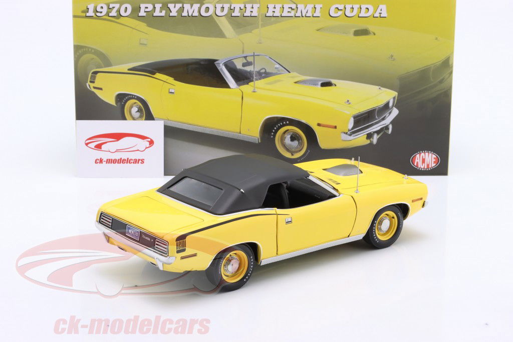 Plymouth Cuda Convertible ano de construção 1970 amarelo 1:18 GMP
