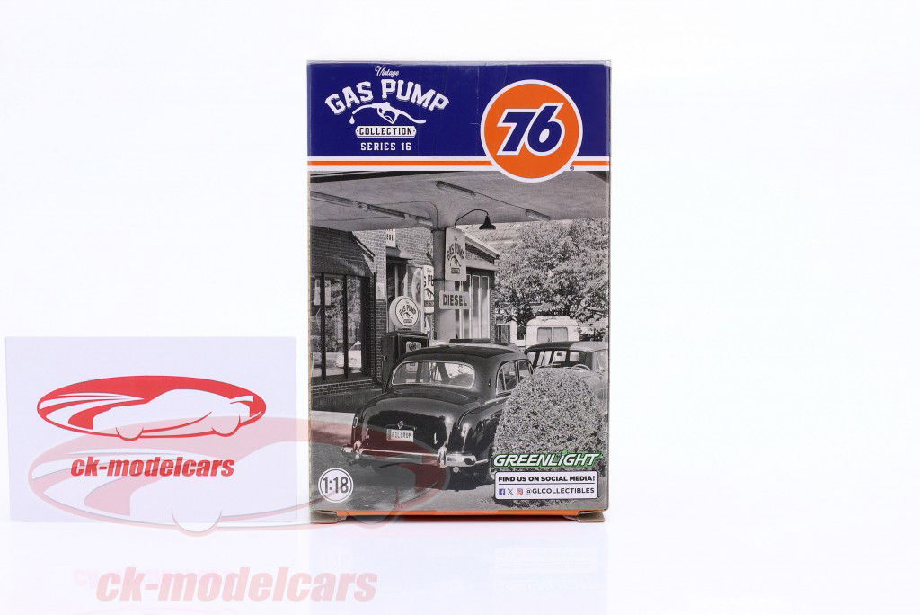 Wayne 505 ガソリンポンプ Union 76 1951 青 / オレンジ / 白 1:18 Greenlight