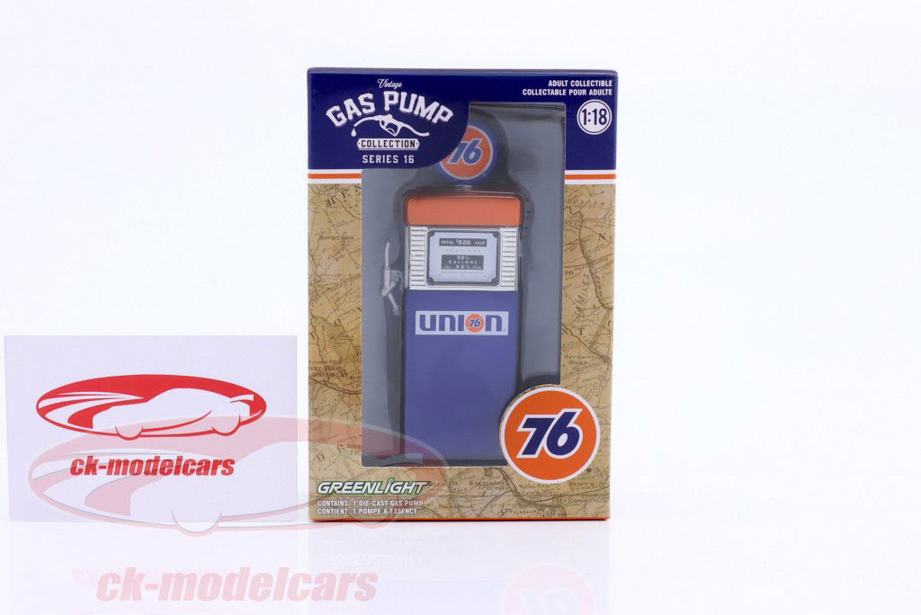 Wayne 505 Zapfsäule Union 76 1951 blau / orange / weiß 1:18 Greenlight