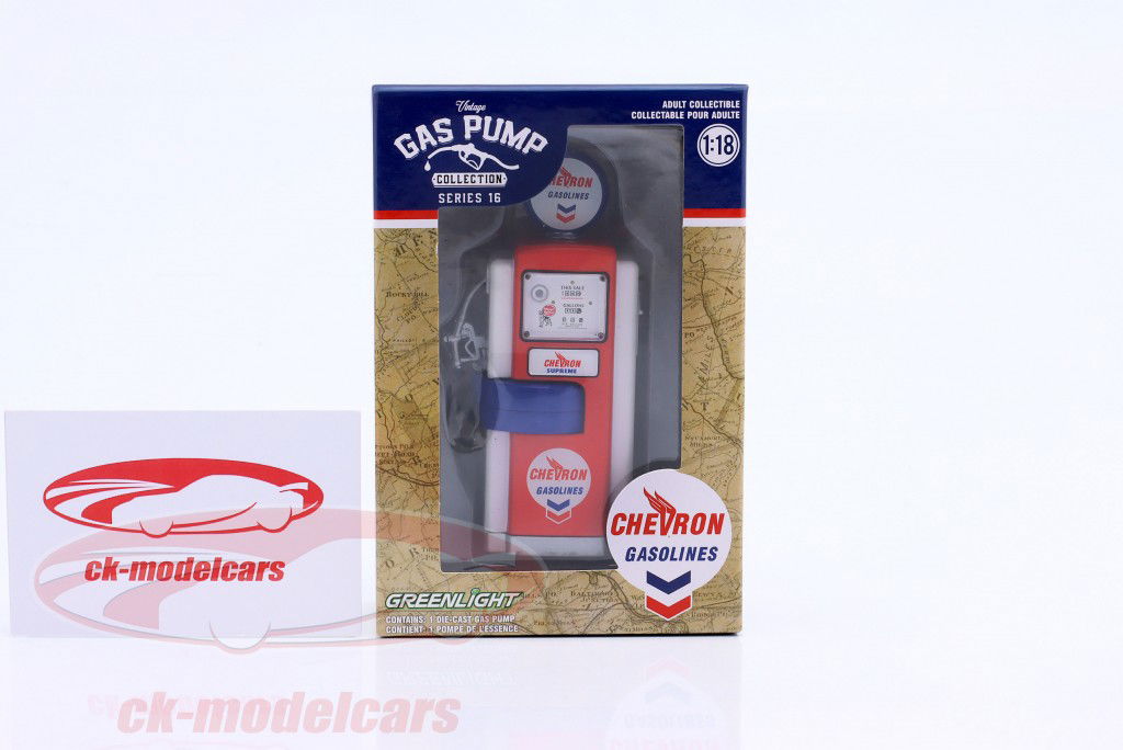 Wayne 100-A Zapfsäule Chevron 1948 weiß / rot / blau 1:18 Greenlight