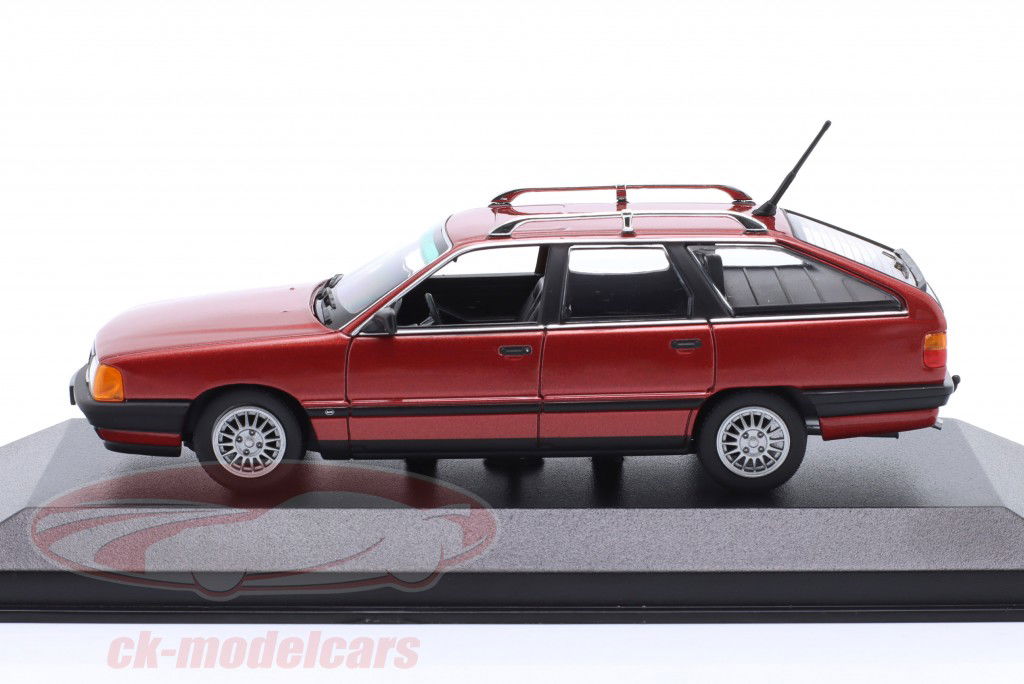 Audi 100 Avant (C3) year 1990 red metallic 1:43 Minichamps