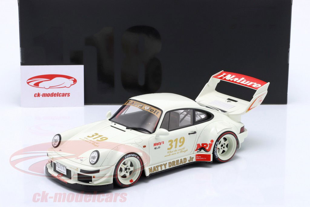 Porsche 911 (964) RWB Rauh-Welt Natty Dread Junior 2024 blanco 1:18 GT-Spirit