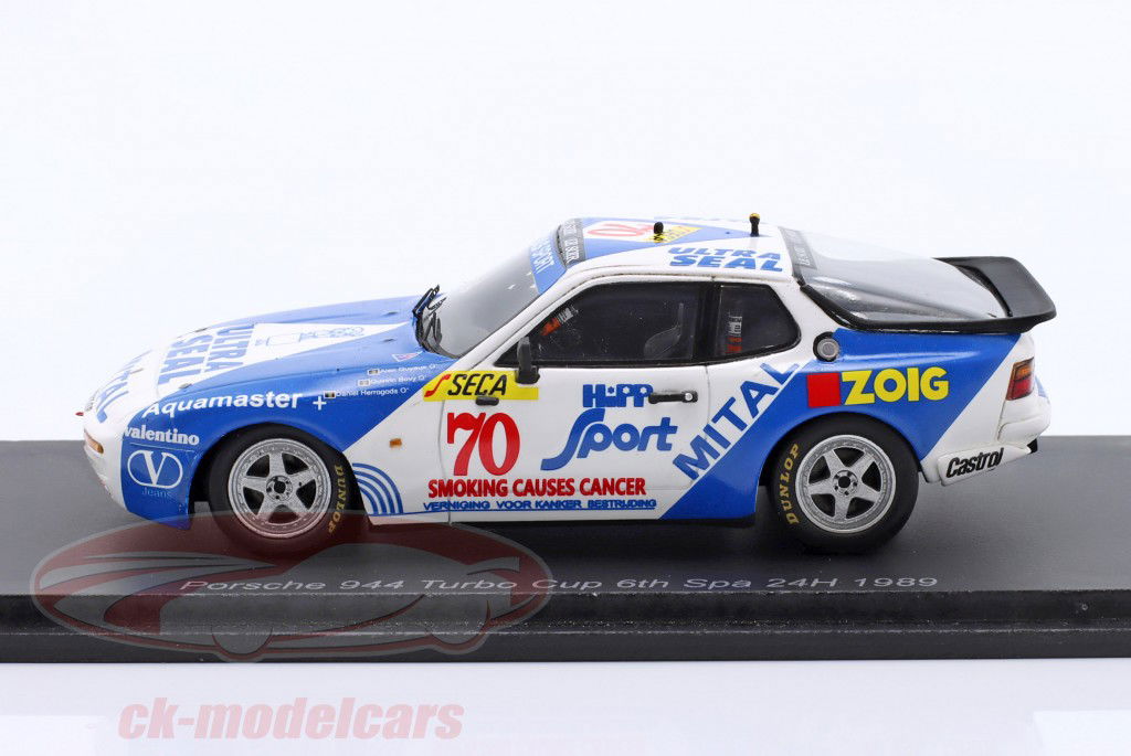 Porsche 944 Turbo #70 6th 24h Spa 1989 Guyaux, Herregods, Bovy 1:43 Spark