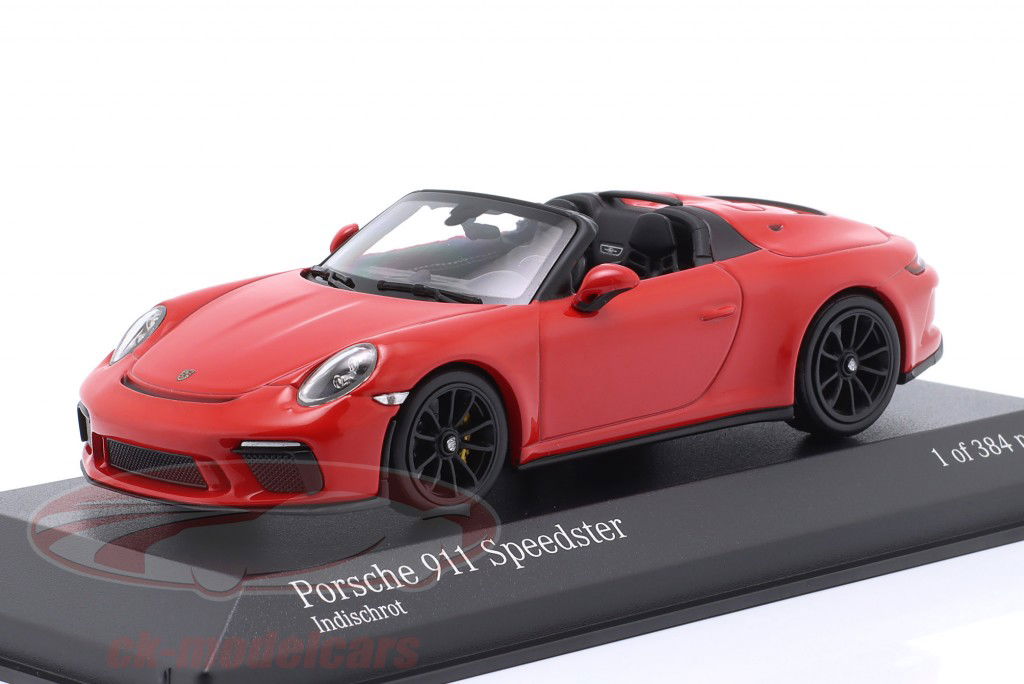 Porsche 911 (991) Speedster Byggeår 2019 Indisk rød 1:43 Minichamps