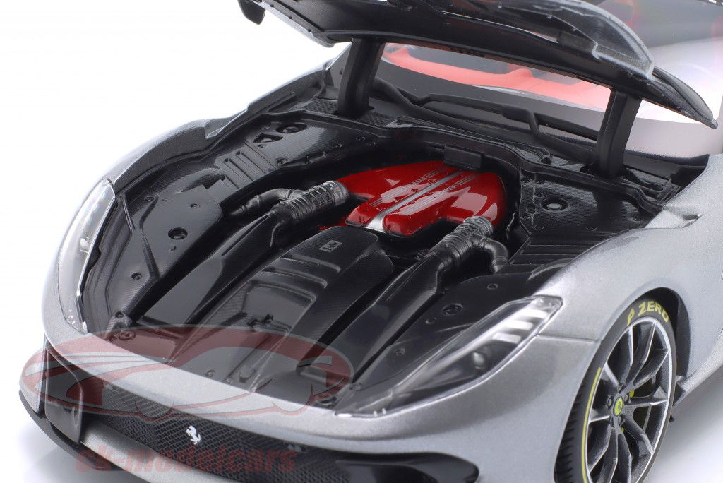 Ferrari 812 Competizione year 2021 grey metallic 1:18 Bburago Signature