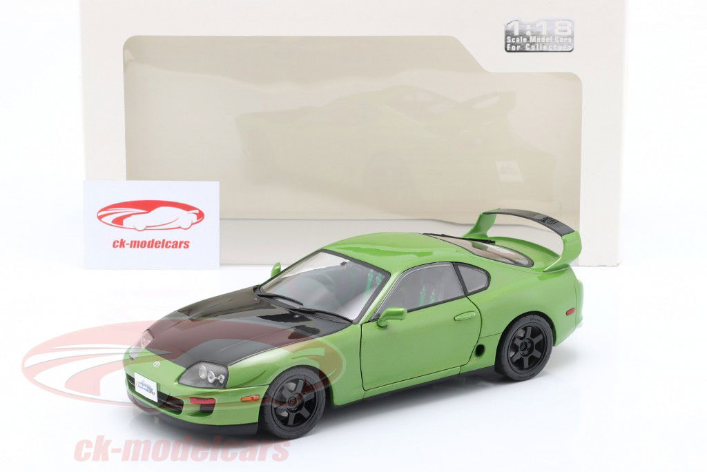 Toyota Supra MK4 (A80) 建造年份 1993 绿色的 黑色的 1:18 Solido