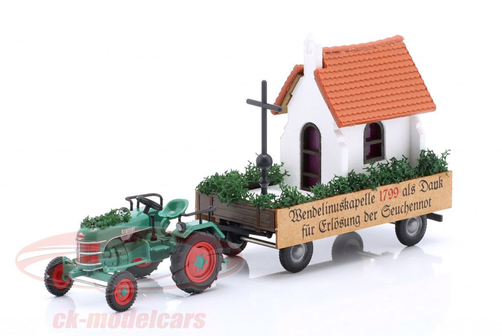 Set Kramer KL11 トラクター と 教区 引っ越し車 1:87 Busch