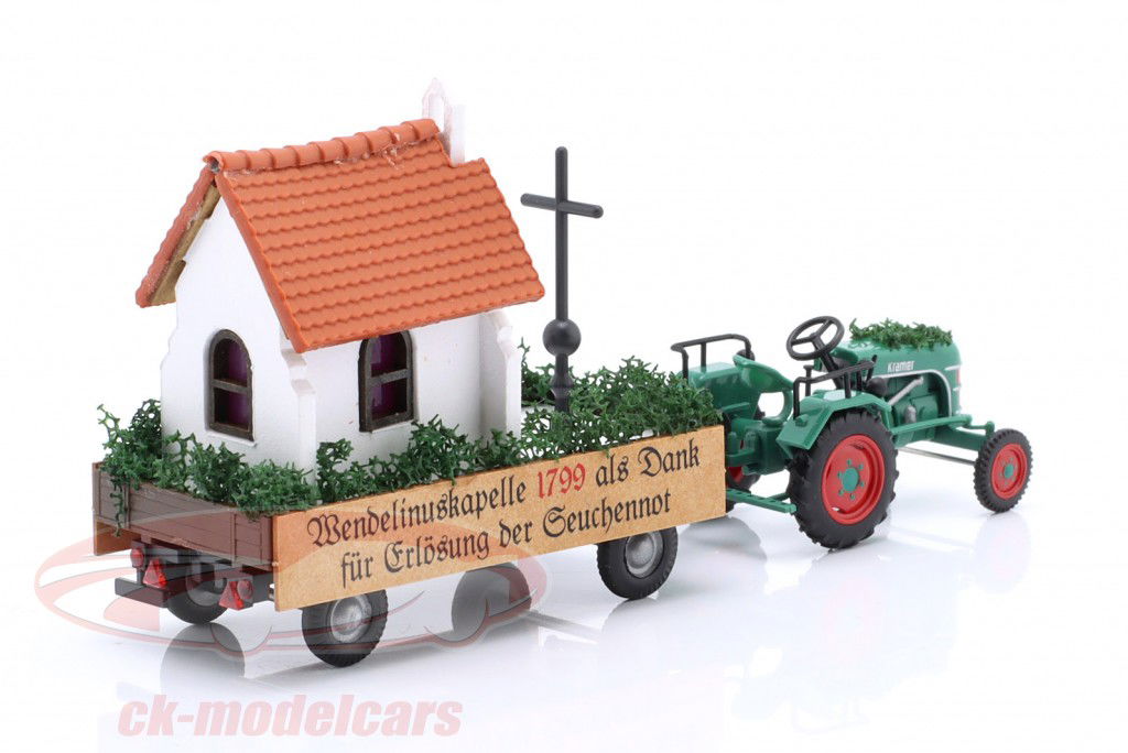 Set Kramer KL11 トラクター と 教区 引っ越し車 1:87 Busch